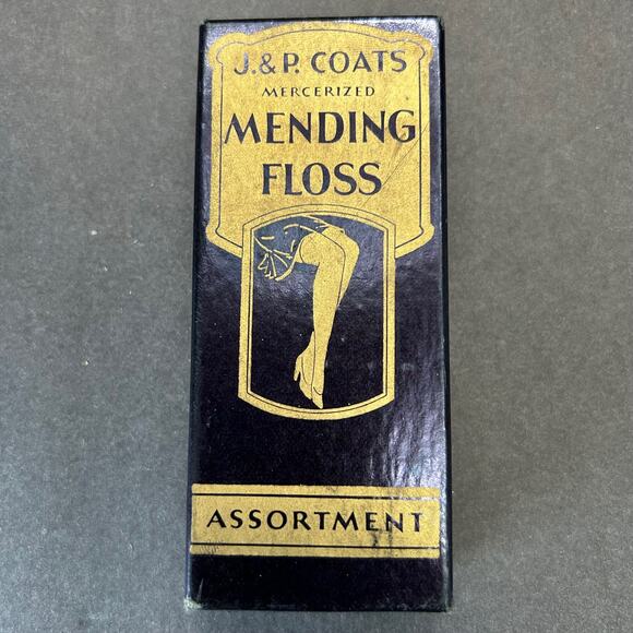 J & P Antique 1940's Mending Floss Assortment A-47 in Original Box - Picture 1 of 9